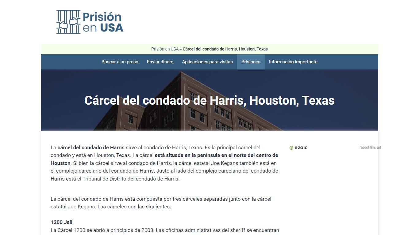 Cárcel del condado de Harris, Houston, Texas - Prisión en USA