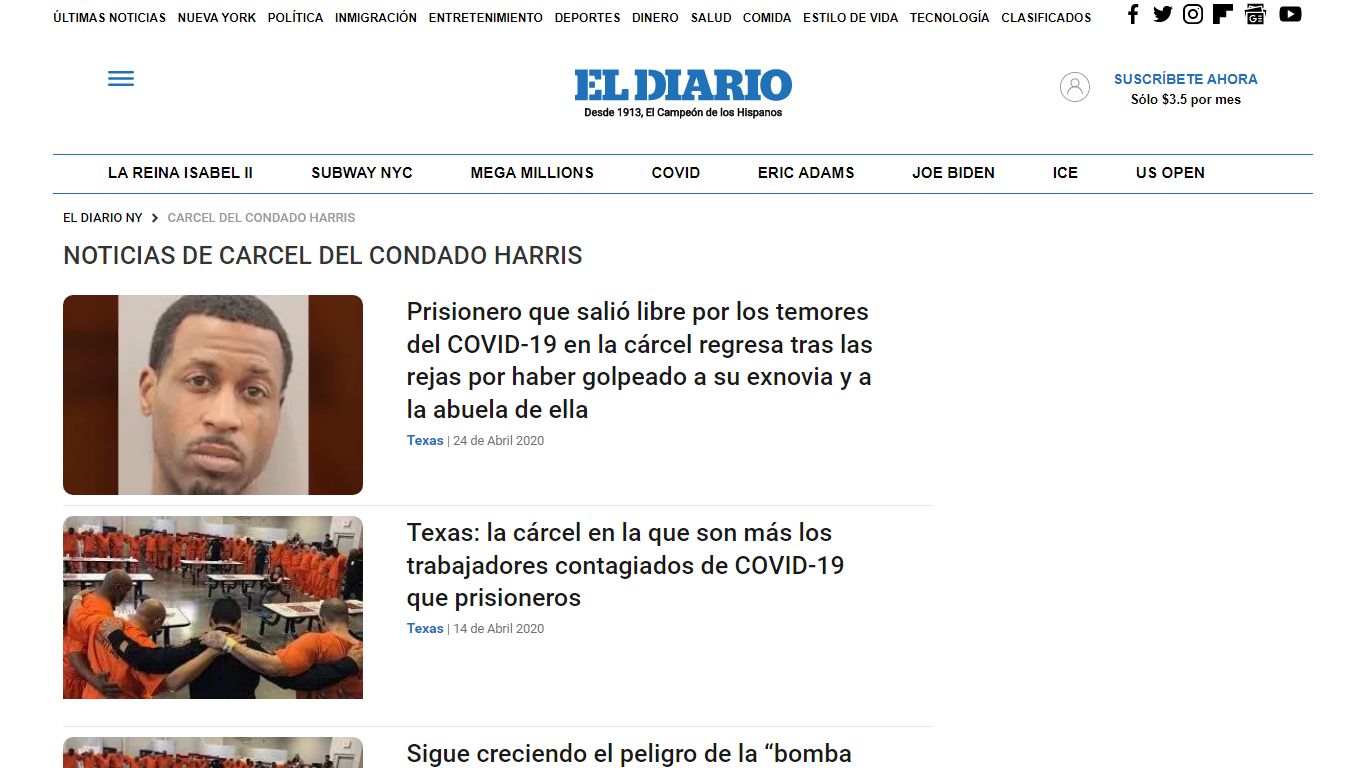 Noticias de Carcel del Condado Harris - El Diario NY